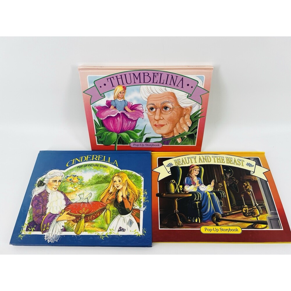 Vintage Pop-Up Storybook Cinderella Thumbelina, Beauty & The Beast Grandreams